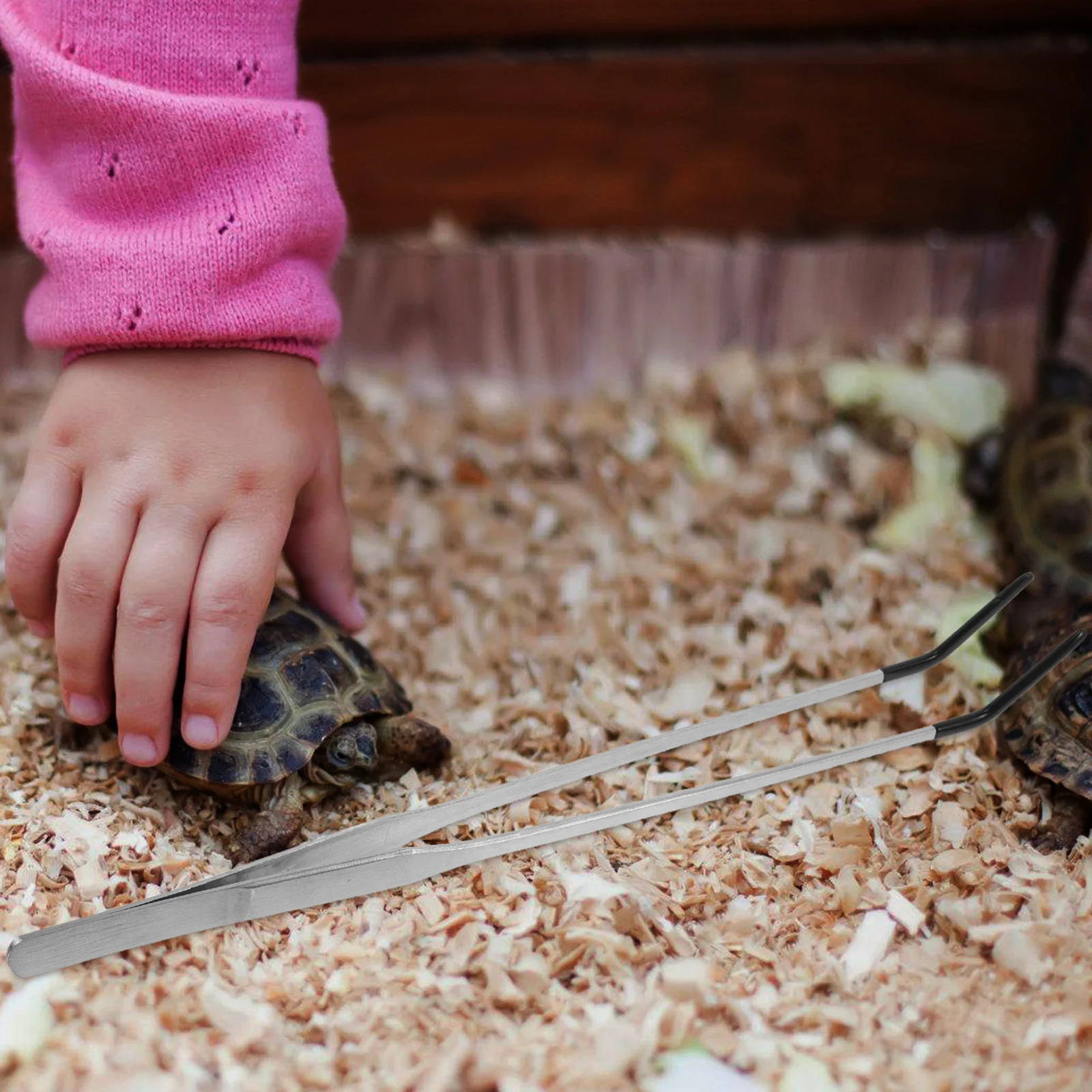 

2Pcs Stainless Steel Pet Feeding Tweezers Straight Curved Reptile Feeding Tongs Aquarium Gecko Lizard Supplies