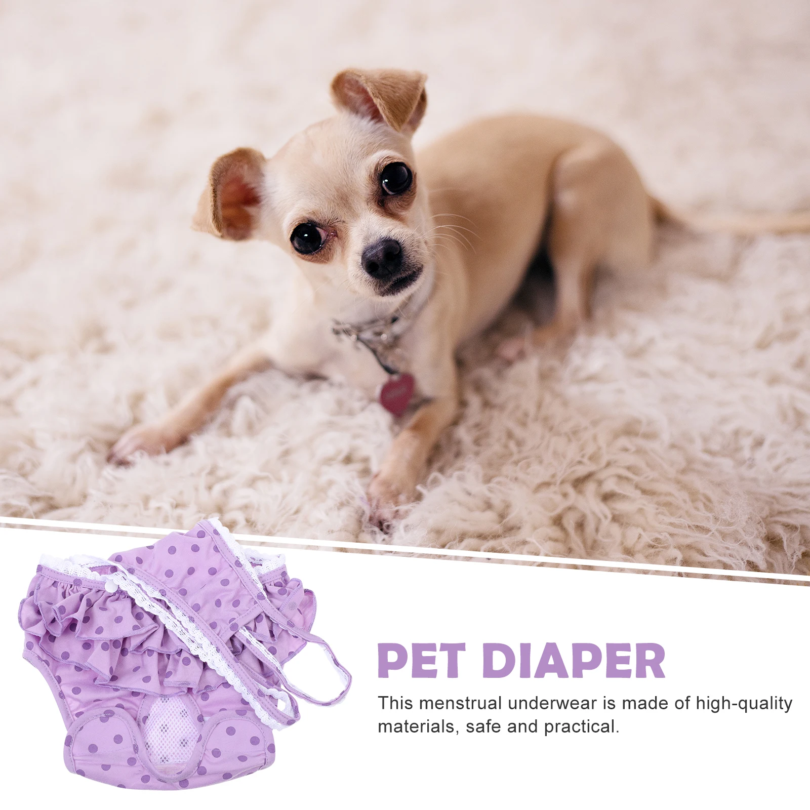 

Pet Diapers for Male Dogs Physiological Pants Doggy Nappies Female Purple Cotton