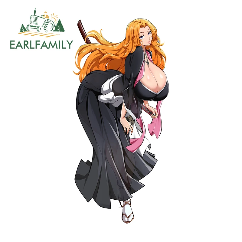 EARLFAMILY 13 см x 6,1 см для Matsumoto Rangiku аниме Fanart Автомобильная наклейка Личная Сексуальная дядя