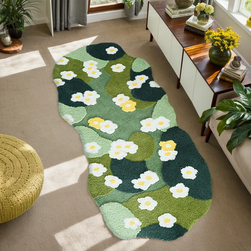 

Fluffy Room Decorative Floor Mat Three-Dimensional Carpet Nordic 3D Lawn Moss Rugs Carpet Three-Dimensional Flocking Bedroom Rug