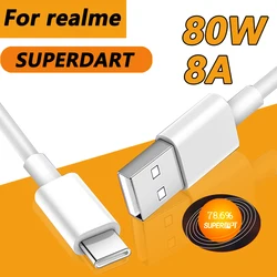 For Realme 80W SUPERDART Fast Charger Cable USB Type C 8A For Realme GT Neo 3 3T Q5 Pro