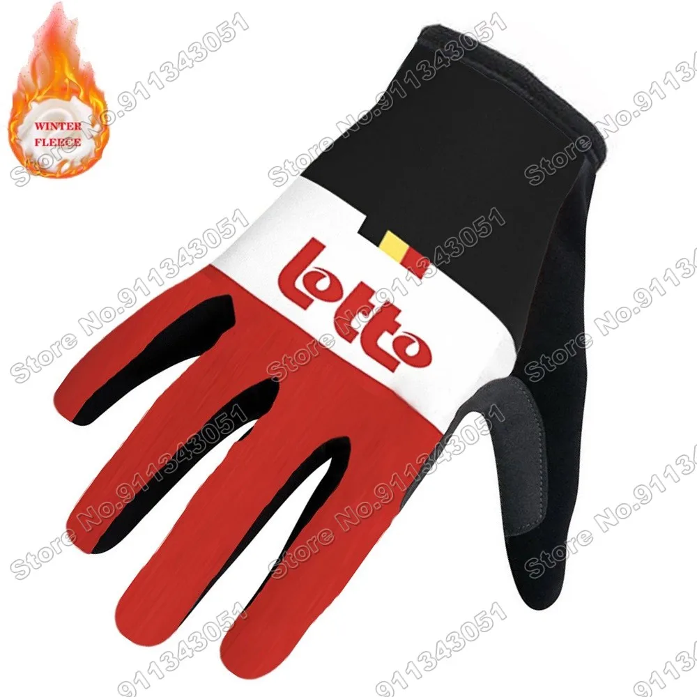 2022 Team Lotto Soudal Winter Cycling Gloves Black Bicycle Gel Full Finger Glove Road Bike Jersey MTB Maillot Ciclismo Guante