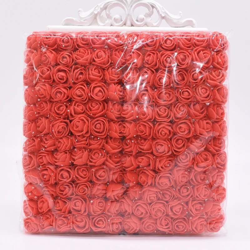 144 Pieces 2cm Foam Mini Teddy Bear of Roses Decorative Home Decor Accessory Wedding Christmas Garland DIY Artificial Flowers