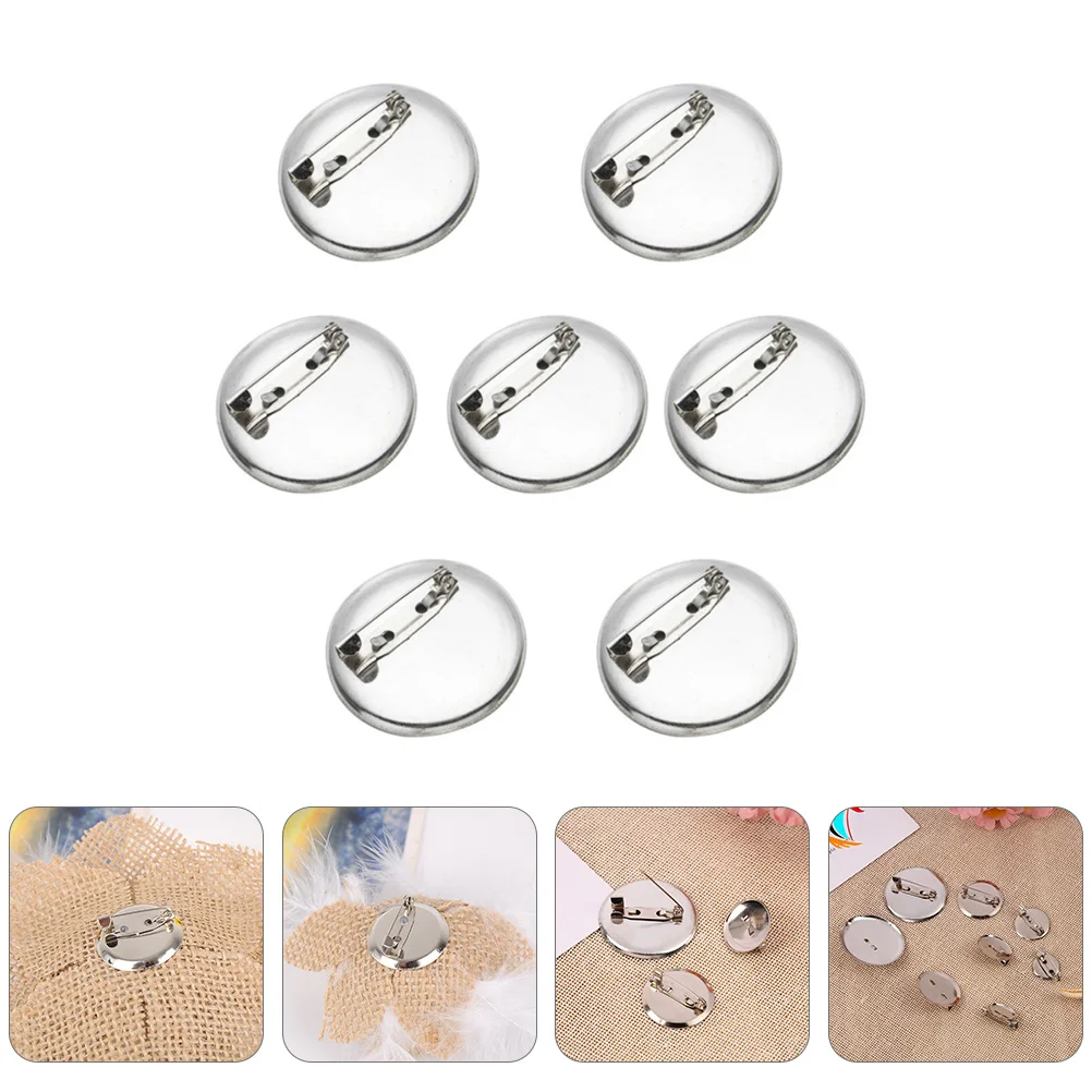 100 pezzi di accessori per spille a piastra rotonda fai da te vassoi inferiori per spille fermagli per gioielli componenti per distintivi a disco con spilla in lega leggeri