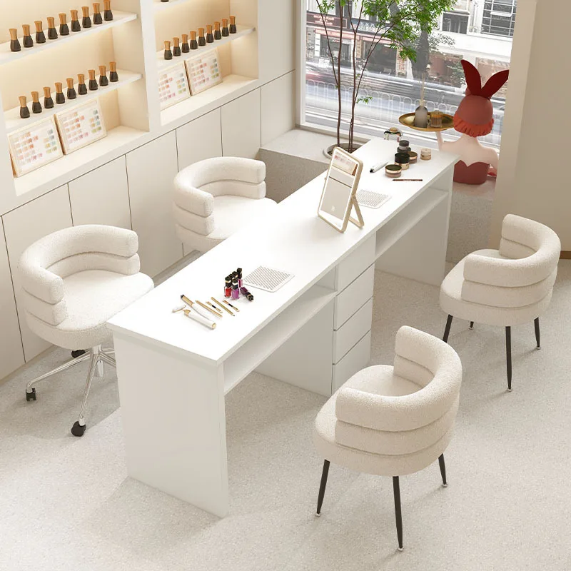 Mesa para manicura, mesas de salón de mármol, escritorio para manicura, organizador de almacenamiento de maquillaje, muebles profesionales de diseño para cabello Nageltisch