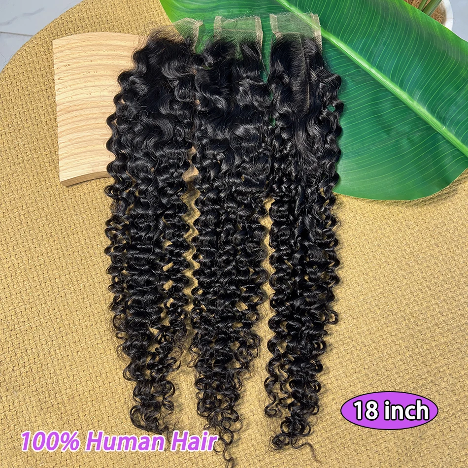 عميق مجعد 2x6 HD الدانتيل إغلاق غير مرئية قبل قطعها ابيض عقدة الدانتيل اللون الطبيعي غير المجهزة 100% الخام شعر بشري لعذراء