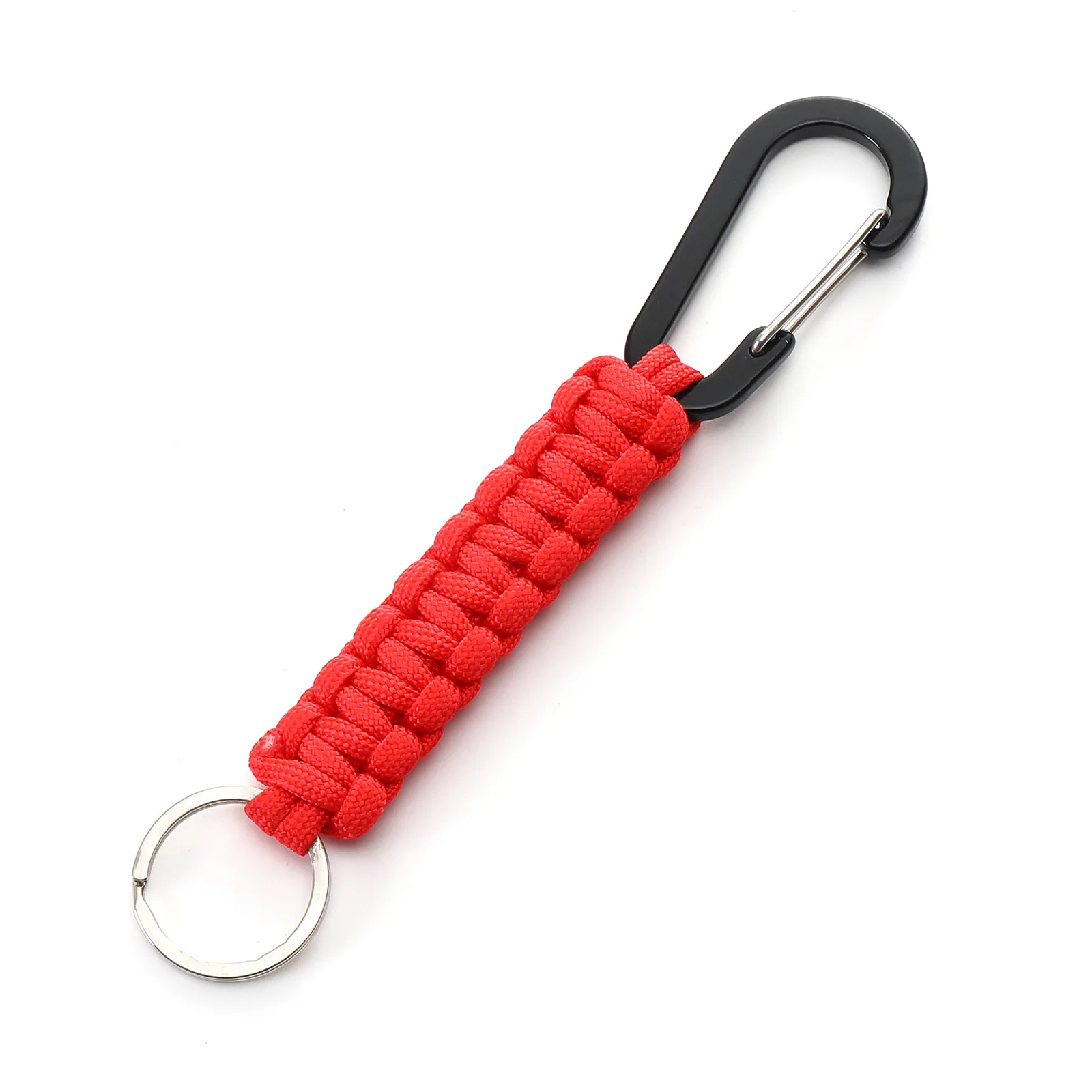 Mil-Tec Paracord Key ring with a MOLLE carabiner - Black - Buy Online - Shop