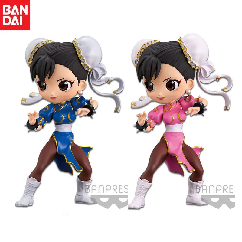 In Stock Bandai Original Q Posket Sutorito Faita Chun-Li Action Figure Model Children's Gifts