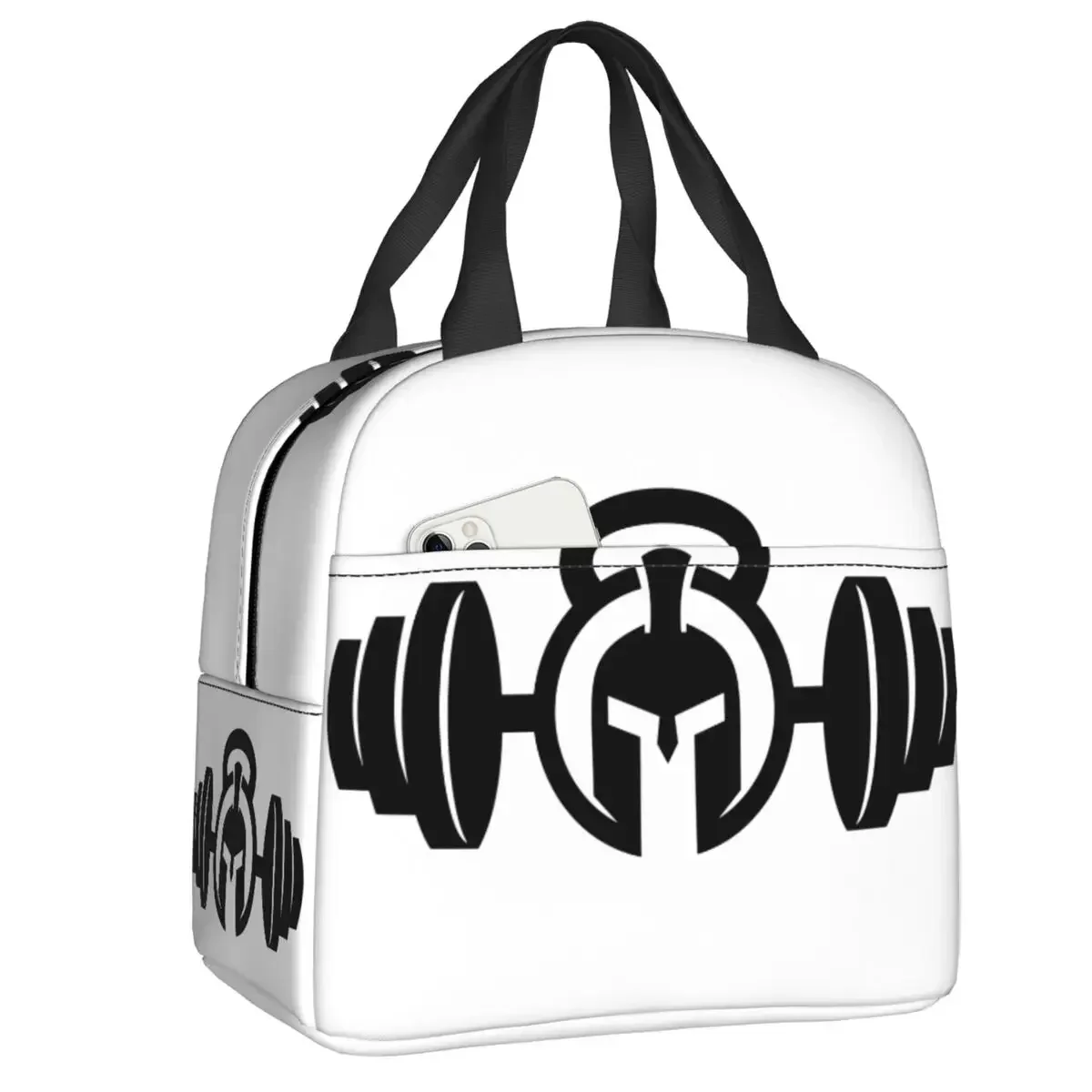 Powerhouse Gym Logo Thermal Insulated Lunch Bag Women Bodybuilding Fitness Portable Lunch Container Travel Storage Food Box