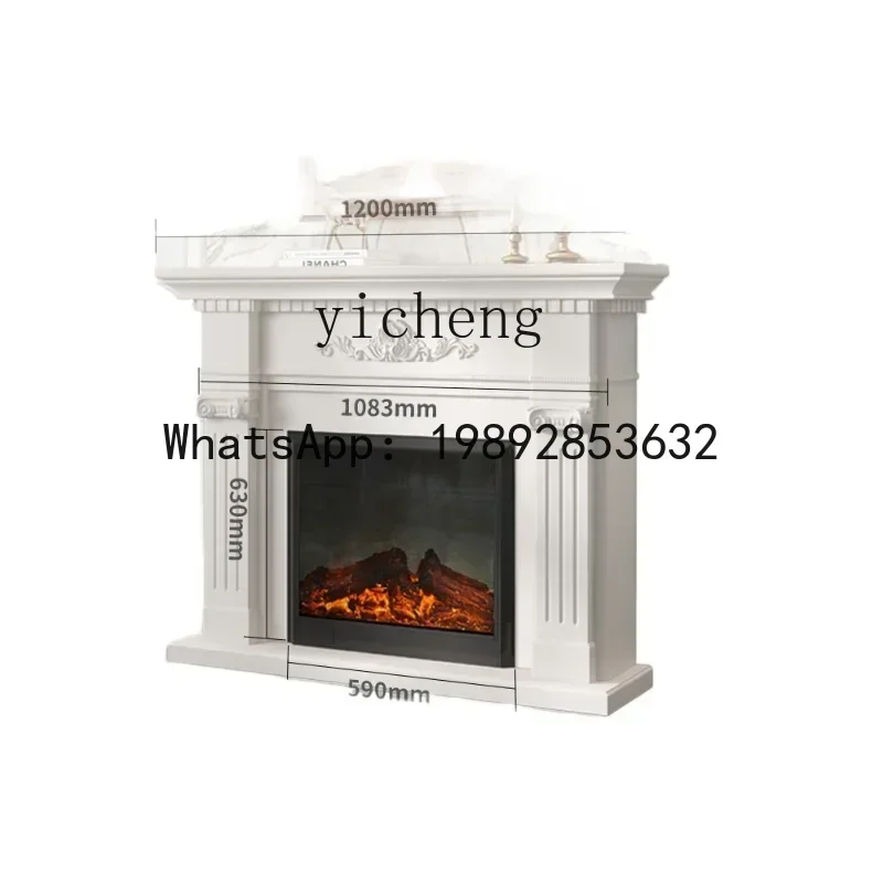 LYY Modern Simple Fireplace American White Simulation Flame Electronic Fireplace Decorative Cabinet Living Room Wall Cabinet