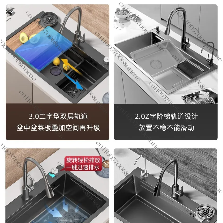 304 Stainless Steel Undermount Single Bowl Sink, Large Capacity Hand Wash Kitchen Sink for Household & Restaurant
