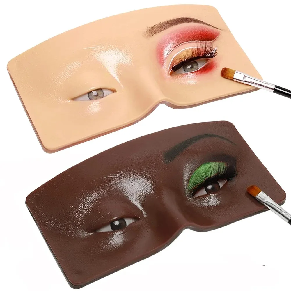 وجه ممارسة مكياج احترافي من السيليكون - رأس عارضة أزياء للتدريب على المكياج الواقعي للمبتدئين والفنانين، مكياج قابل لإعادة الاستخدام أ