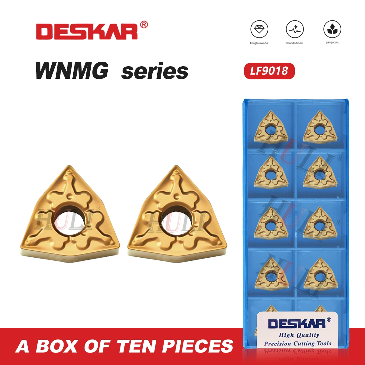 

DESKAR 100% оригинал WNMG060404 WNMG060408 TM LF9018 Токарный станок с ЧПУ Режущие инструменты Твердосплавные вставки Внешние токарные инструменты Режущие инструменты