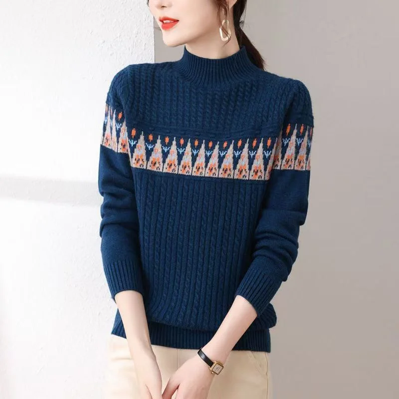 

Daling Town Knitted Sweater Guangzhou antou Women's Outerwear Trendy High-ne Long-sve Autumn Winter Faion