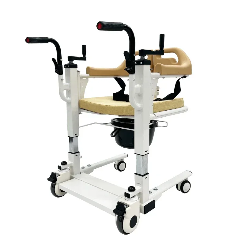 Hand-operated shifting machine convenient nursing elderly toilet and bathing chair four-wheels chair patient lifting transfer