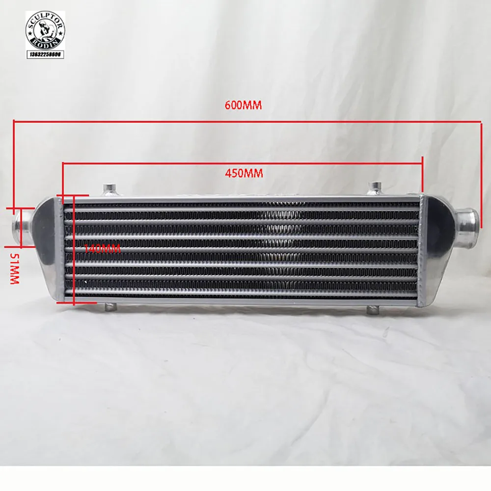 450*140*65 مللي متر العالمي توربو المبرد بار ولوحة OD = 51 مللي متر الجبهة جبل المبرد