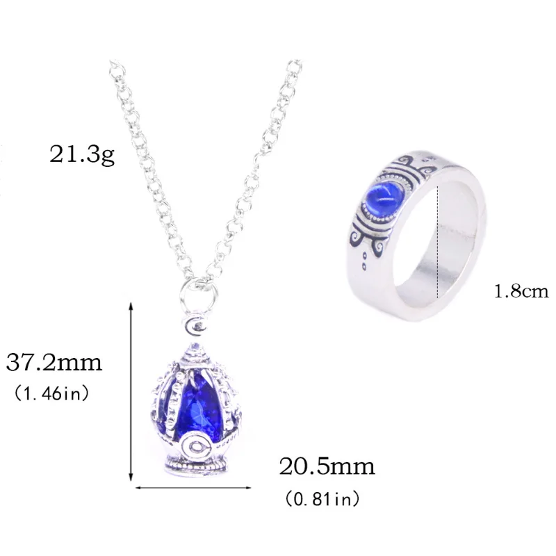 Anime Puella Magi Madoka Magica Cosplay Pendant Necklace Kaname Madoka Miki Sayaka Soul Gem Ring Set Jewelry Decoration Drop view 6