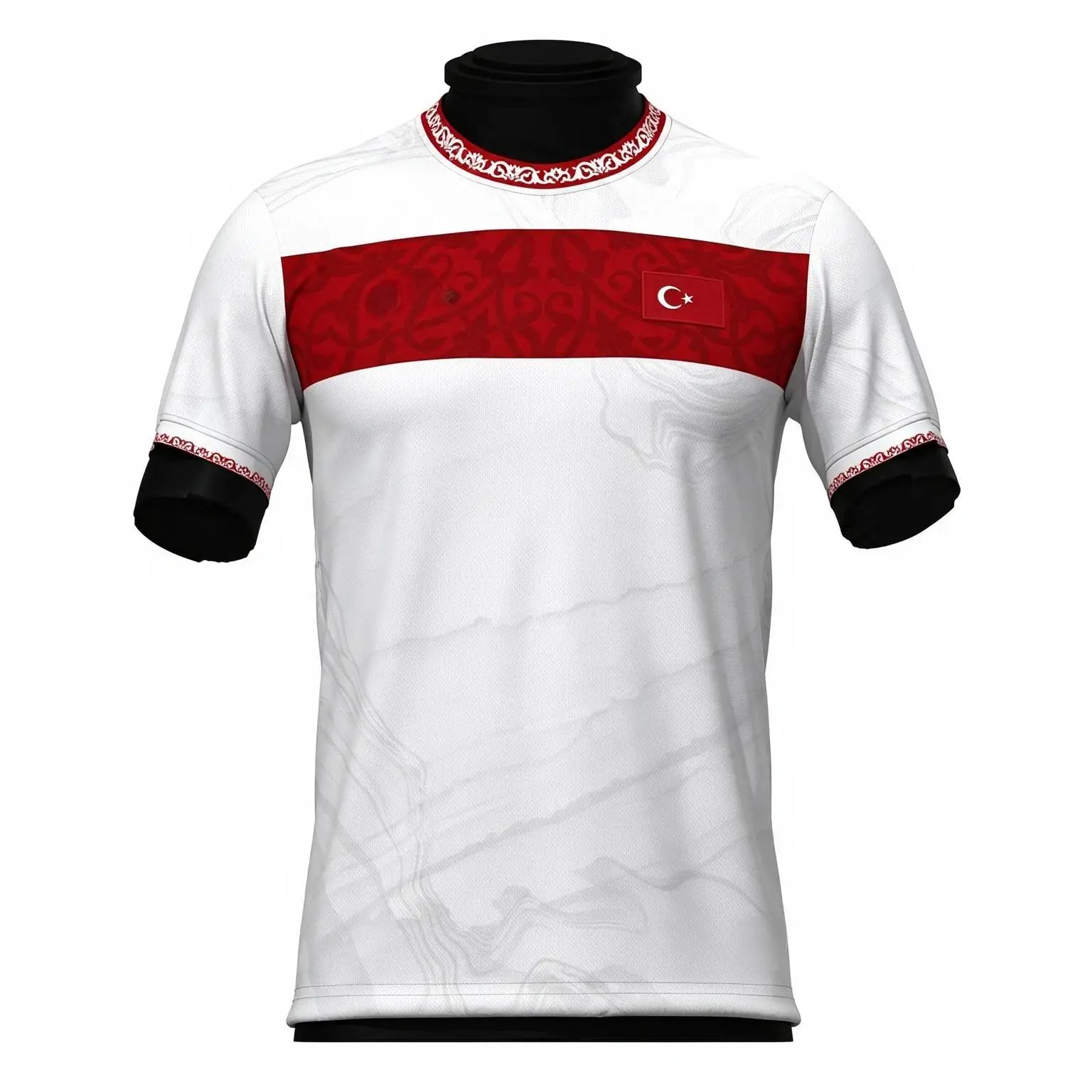 2027 Summer New Turkey Ottoman Floral Print Football Jersey Family Matching T-shirt Suitable For Daily And Training Wear Fashion