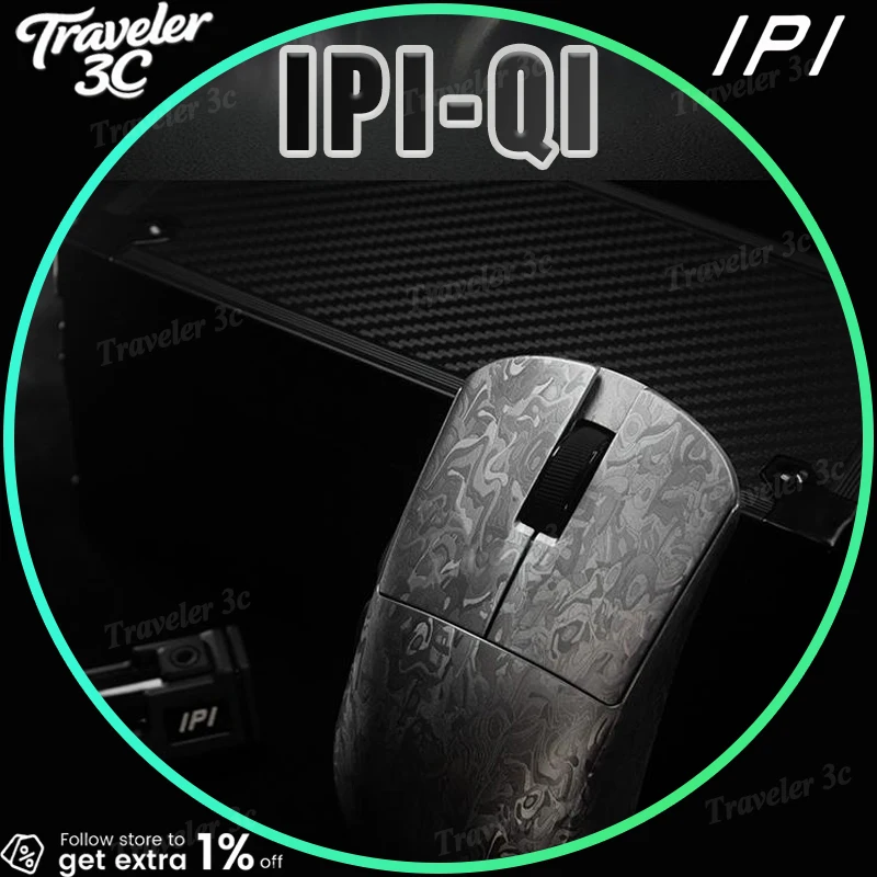 Vendite Mouse IPI Qi Mouse da gioco wireless a tre modalità Paw3950 Mouse da gioco in fibra di carbonio 8000Hz Gamer Nordic52840 500mah 50g regalo