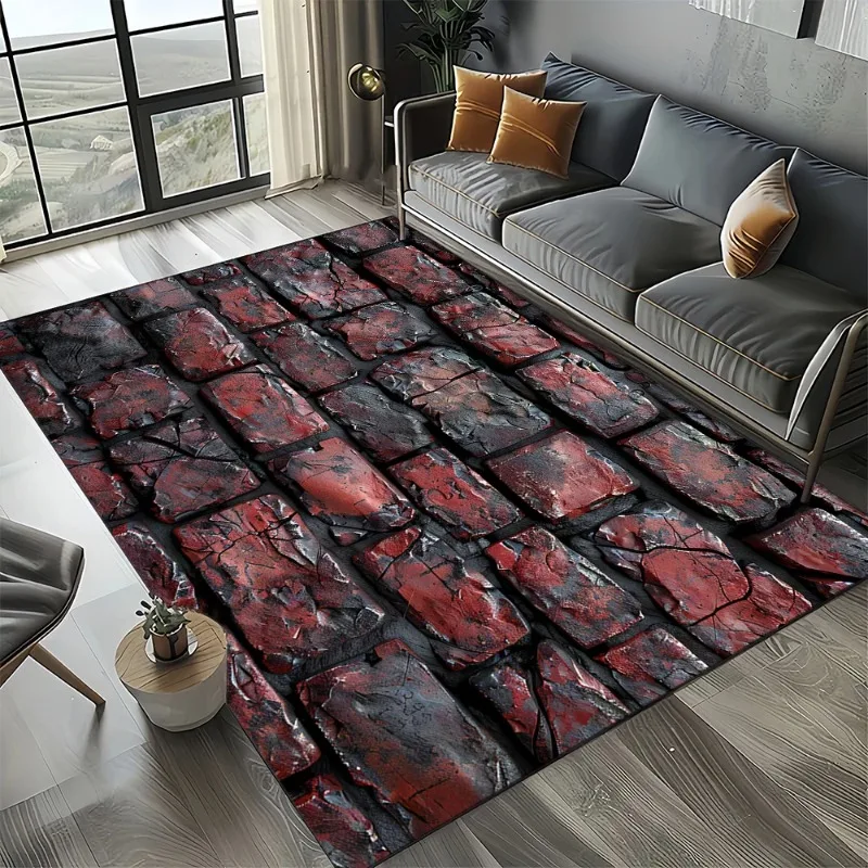 2026 New Style Brick Stone Building Wall Originality Rug Carpet for Living Room Bedroom Home Decor Kid Non-slip for Sofa Doormat