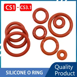 Thickness CS 1mm 2mm 3.1mm Washers Red Silicone VMQ O Ring Gasket Food Grade Sealing Waterproof Insulated Rubber Silicon o-rings