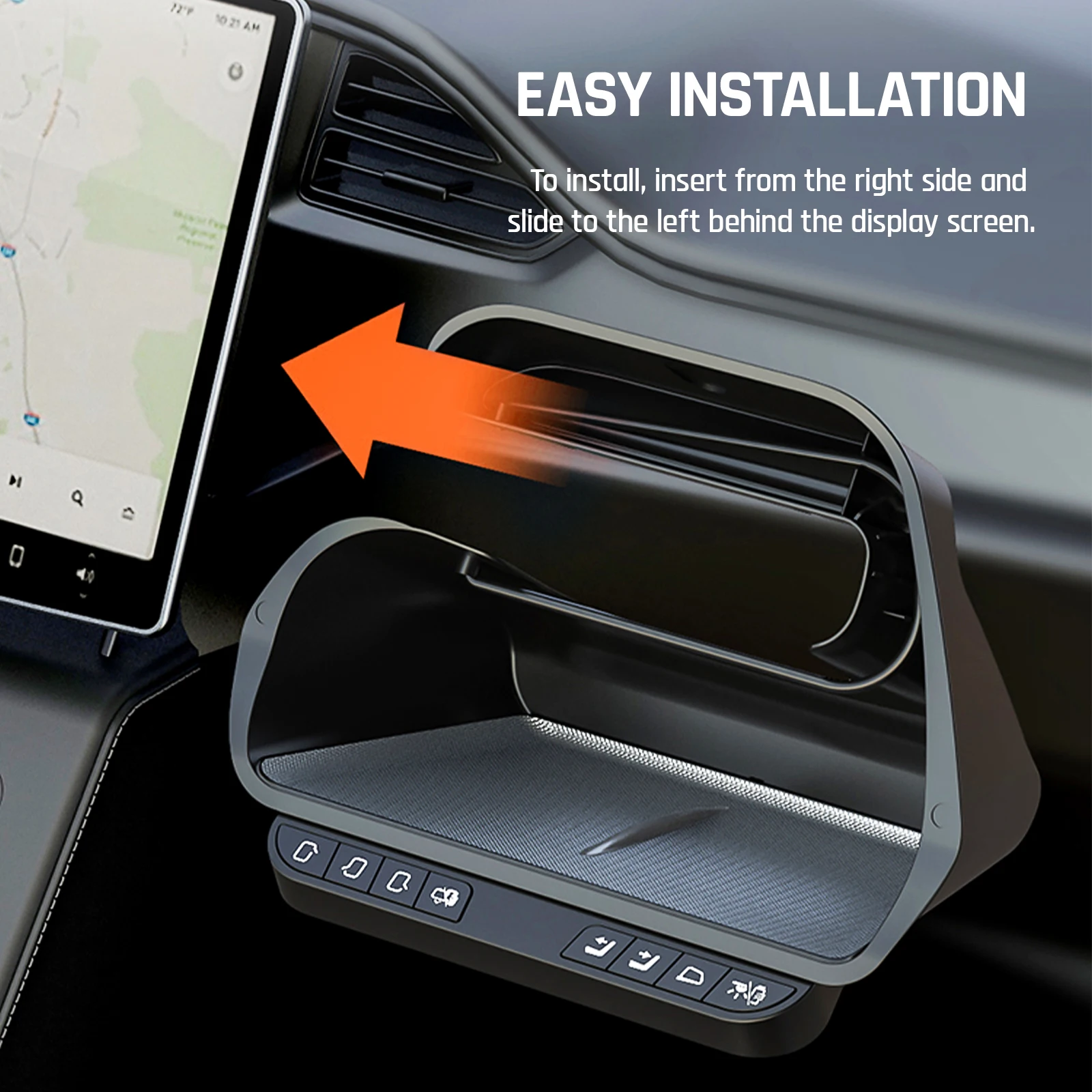 For Tesla Model 3/Y Highland Center Display Stand Wireless Connectivity Smart Button Storage Box Dashboard Glove Boxes 2024