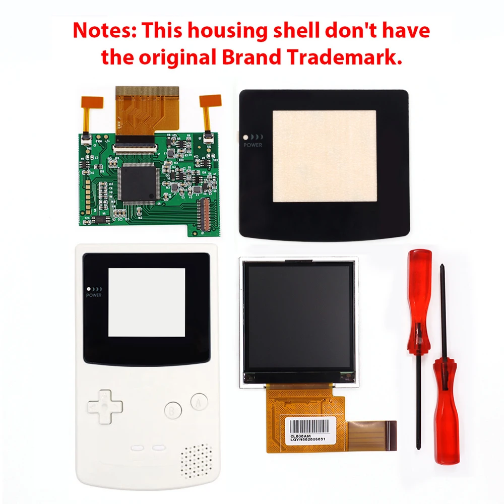 2.2 INCH IPS LCD Screen For GBC Backlight Color Adjust for Gameboy Color Smaller Display Size No cut shell