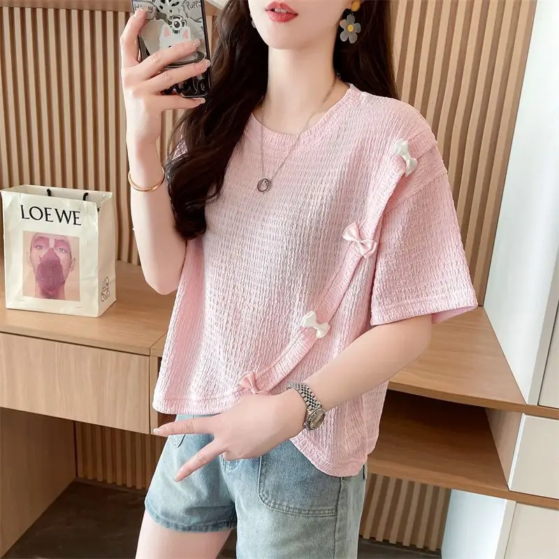 

Women's Short Sleeve T-Shirt Women's Summer 2026 Loose Irregular Top