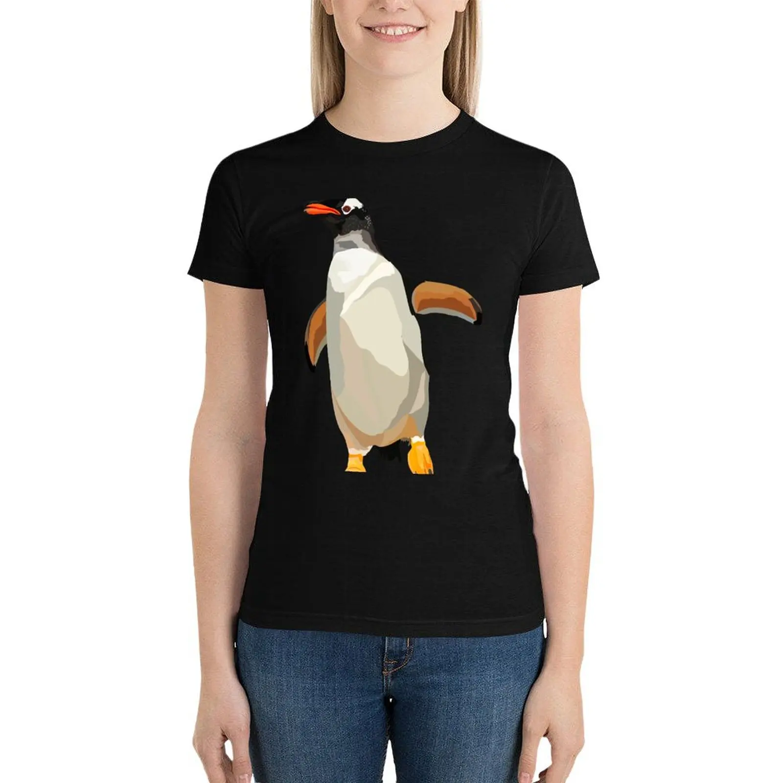 

G is for Gentoo penguin T-Shirt cute clothes Short sleeve tee Women tops