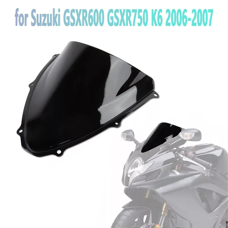 

Переднее лобовое стекло мотоцикла, ветровое стекло с двойным пузырем для Suzuki GSXR600 GSXR750 K6 2006-2007, аксессуары для мотоциклов