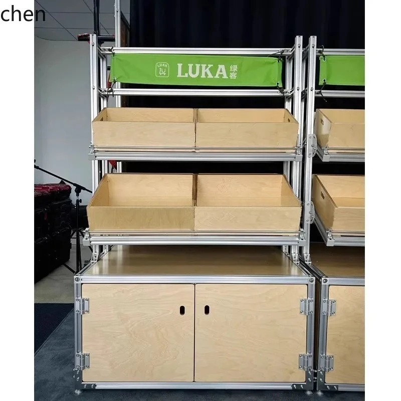

PYH Aluminum Profile Industrial Style Shelf Fruit and Vegetable Storage Display Cabinet Multi-layer Display Rack
