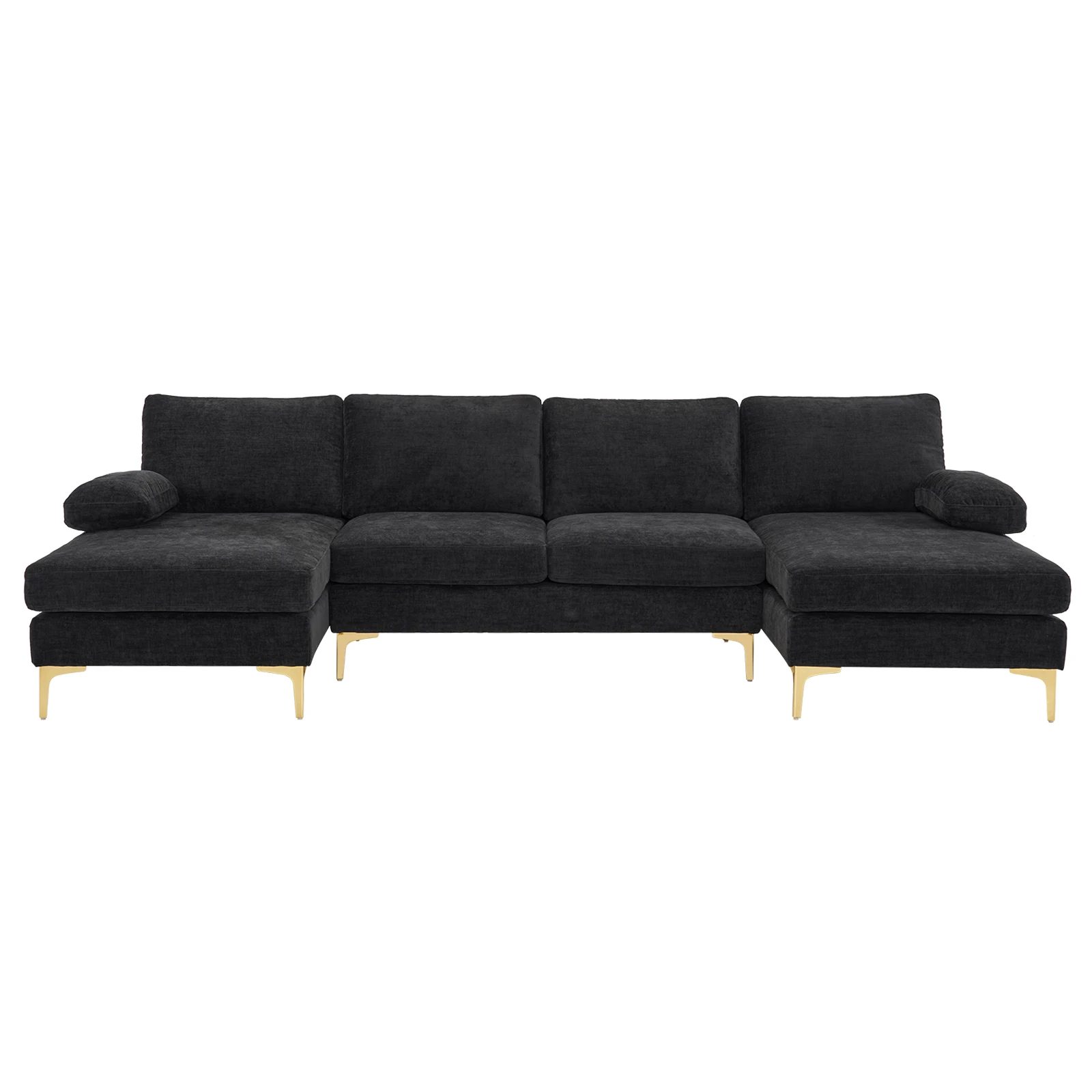 U-Shaped 4-Seat Indoor Modular Sofa Black--Same type:97152732