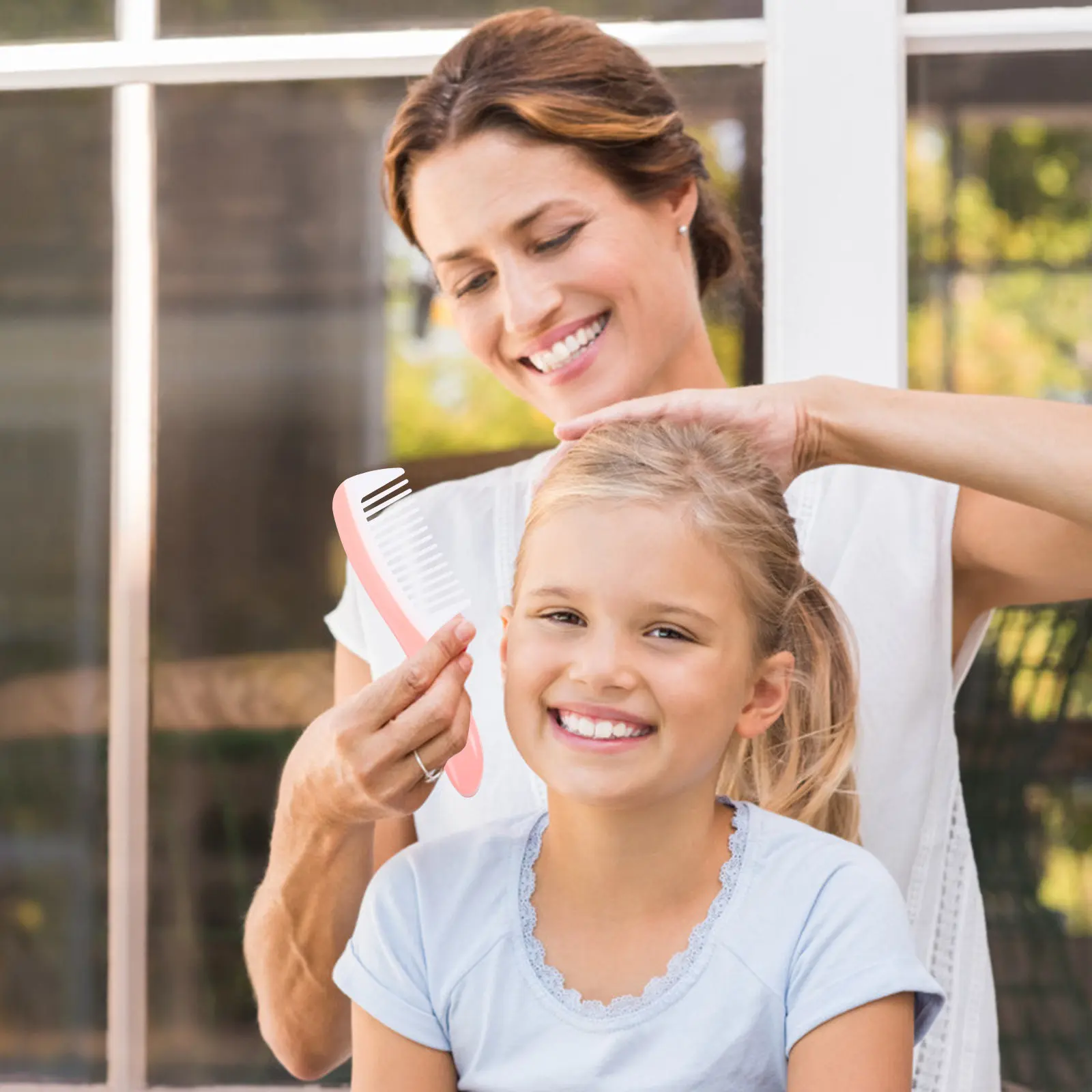 Набор из 2 расчесок премиум-класса: экологичные, с широкими и частыми зубьями, для распутывания всех типов волос (прямых, кудрявых, длинных, коротких)