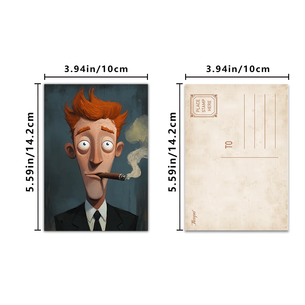 32pcs, grotesque anthropomorphism postcards, decoration/greeting cards/postcards, high-precision printing, collectible/ mailable