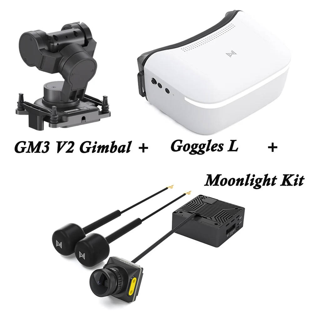 CaddxFPV Gimbal GM3 V2 3-assige Head Tracking-compatibele bril X/L en Walksnail Moonlight Kit, HD Pro Kit, GT2 Kit