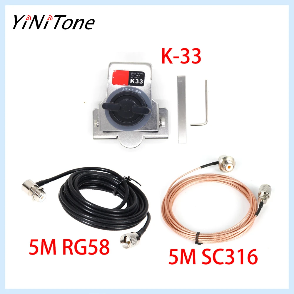 

Универсальный кронштейн для антенны K-33 Silver + кабель SC316/RG58 длиной 5 м - совместим с автомобильными радиостанциями Yaesu/Kenwood/QYT