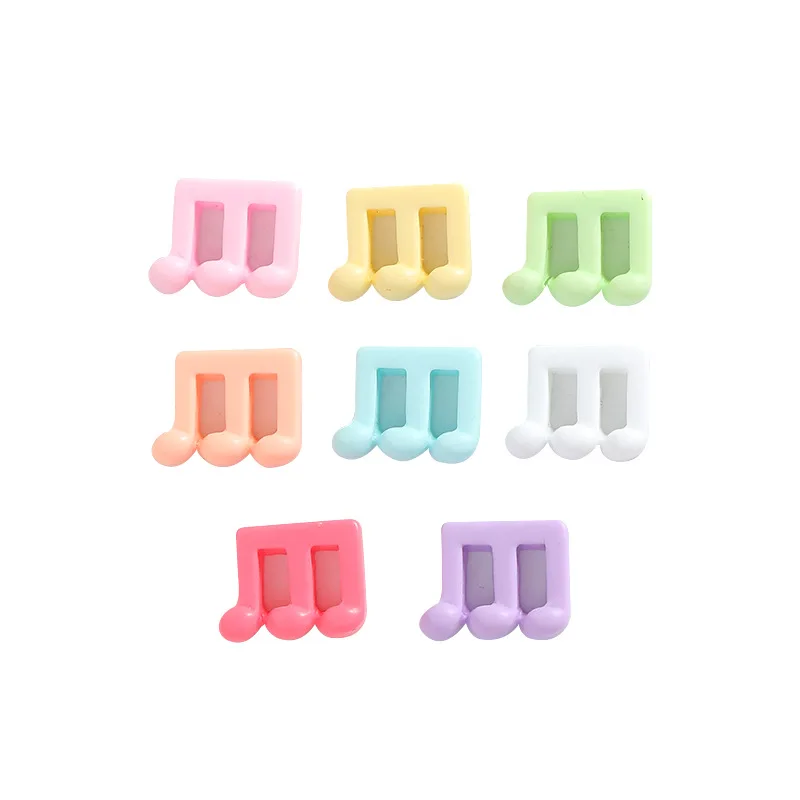 

New 10Pcs Colorful Sweet Small Matt Musical Notes Resin Charms Diy Crafts Accessories Junk Phone Case Decorations Bulk Supply