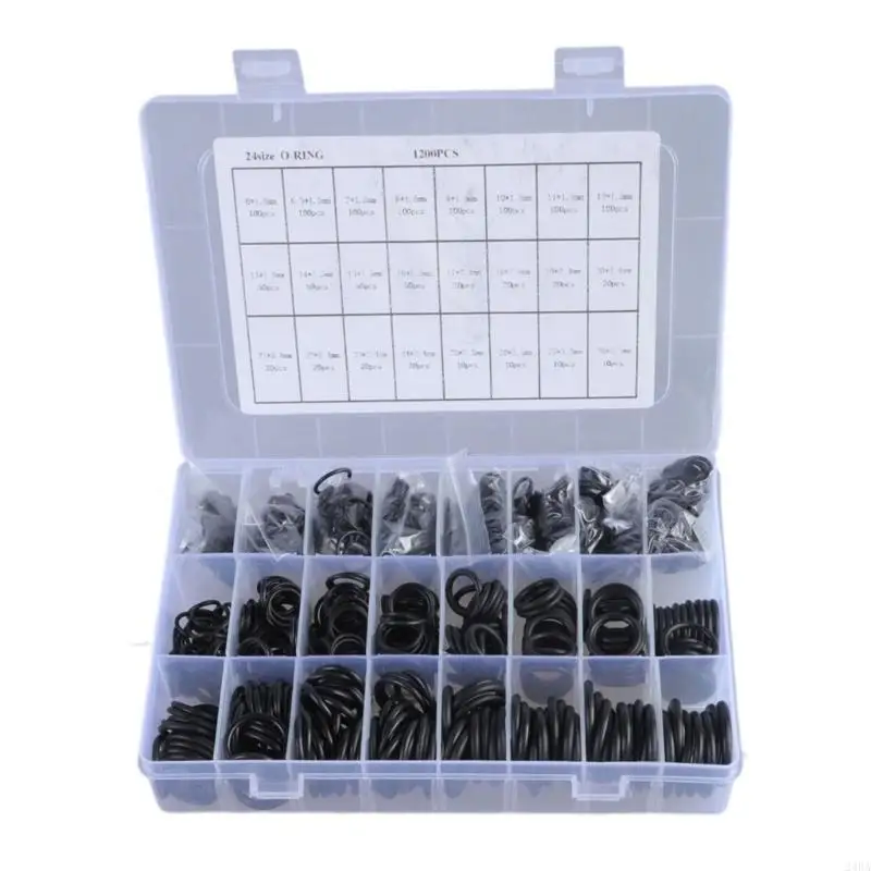 24BA 1200PCS 24 Kích thước o Nhẫn phân loại cho hệ thống ống nước, gas, ô tô và sửa chữa vòi