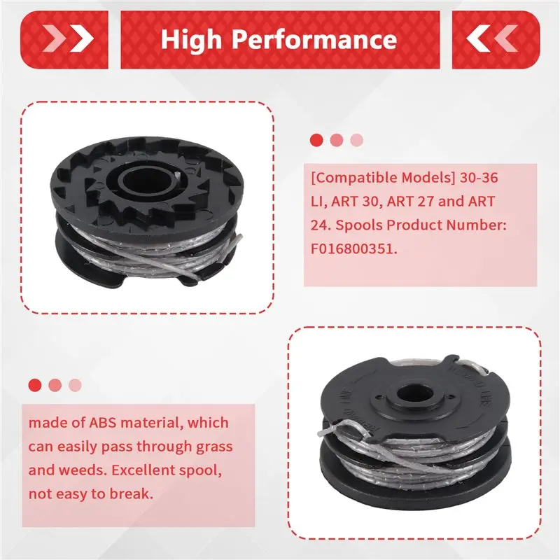 AA05 4Pcs 1.65Mm 6.1M F016800351 String Trimmer Replacement Spool Line For ART 24 27 30 30-36 LI Grass Trimmer