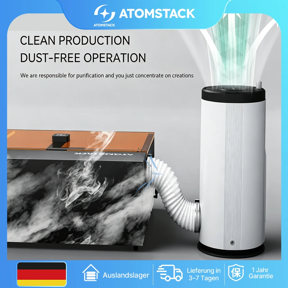 ATOMSTACK D3 Air Purifier For Laser Engraver Smokers in Bedroom 3-Layer HEPA For Woodworking CNC Soldering & DIY Workshop