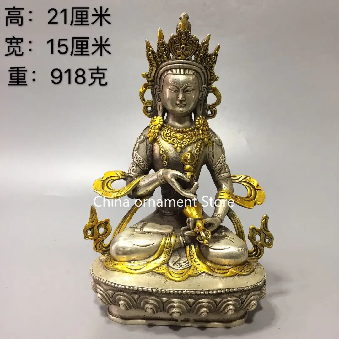 New Antique Bronze Antique Collection Compassion Wisdom Puxian Bodhisattva Gilt Guanyin Bodhisattva Statue Ornament