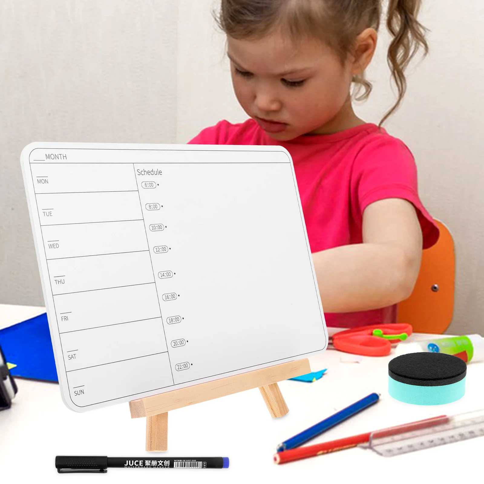 مجموعة واحدة من سبورة بيضاء مزدوجة الجوانب، مسح جاف مدمج للمكتب، لوحة رسم محمولة للكتابة، مكتب الطلاب، المنزل، صغير قائم بذاته #4