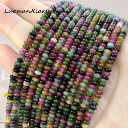 2x4MM Abacus Natural Stone Tourmaline Chalcedony Loose Rondelle Spacer Beads for Jewelry Making Diy Bracelets Charms Accessories