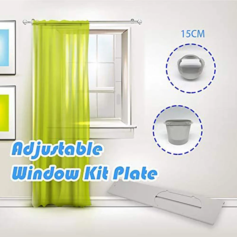 Kit de ventana de CA, ventilación de ventana deslizante, adecuado para manguera de aire acondicionado móvil con 5,9 pulgadas/15cm