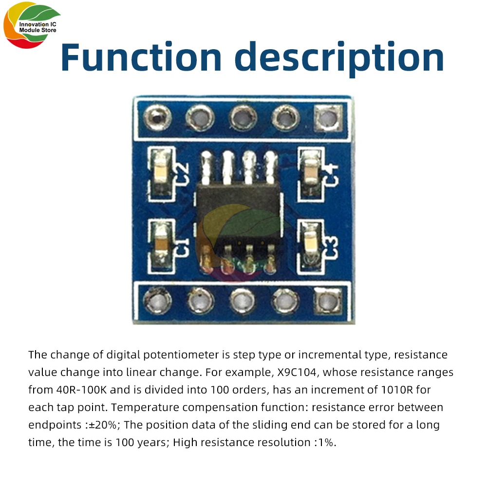 X9C104 Digital Potentiometer Module 5V 40R~100K 100 Digital Potentiometer Adjust Bridge Balance