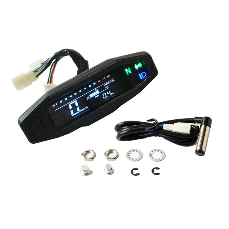 Motorcycle Full LCD Digital Meter RPM Speedometer Odometer Electric Injection And Carburetor Meter For Russian KR200