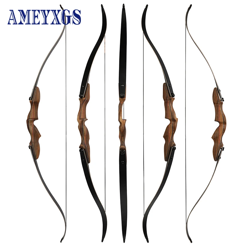 

KAIMEI Archery Recurve Bow 60inch 30-60lbs Wooden Bow Quick Installation for Shooting Hunting Split Takedown Bow