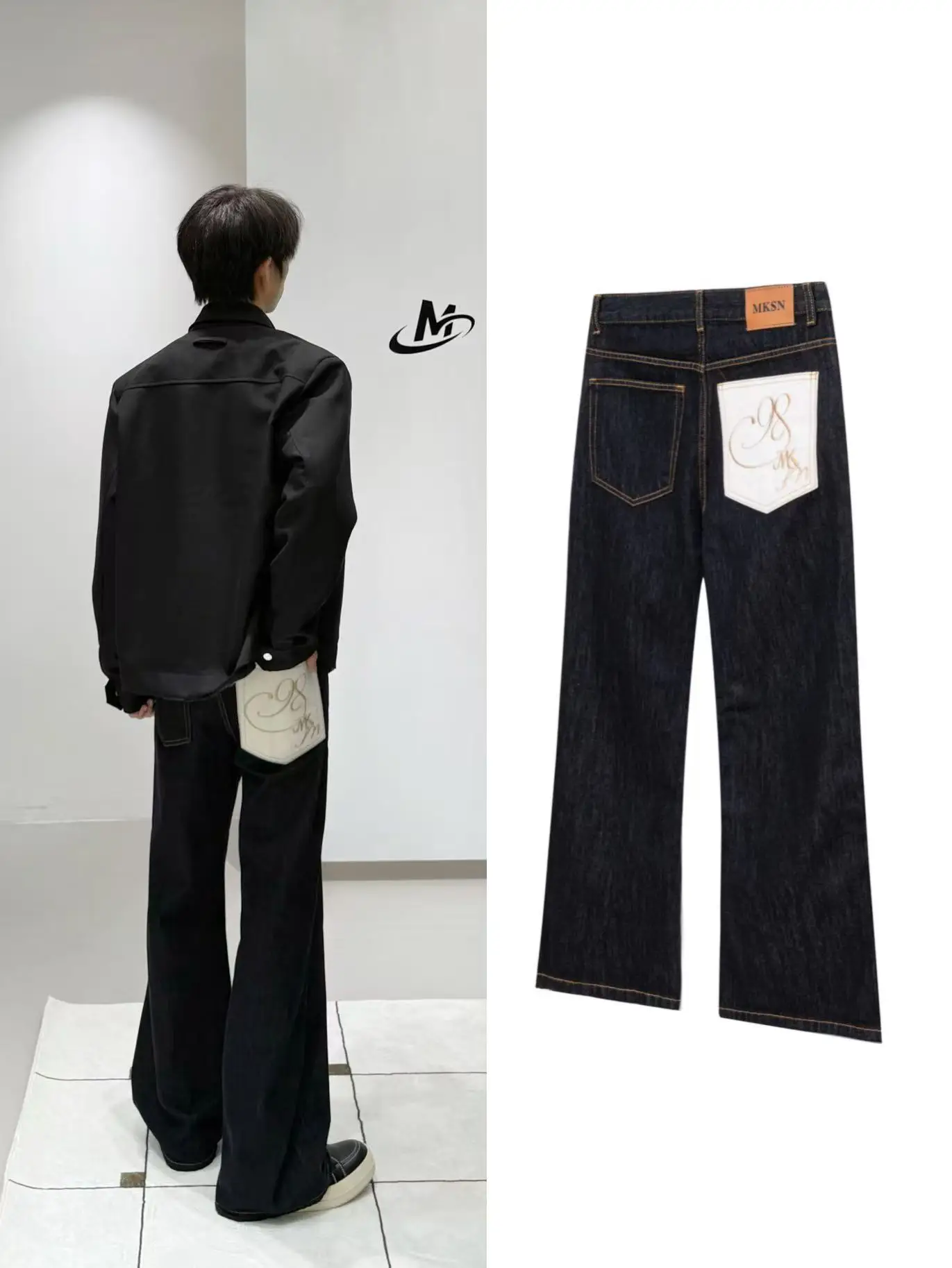

Cleanfit Original Jeans Non-Fading Straight Leg Slimming Long Pants Men's mid Waist Pocket Design Denim Fabric Casual Style