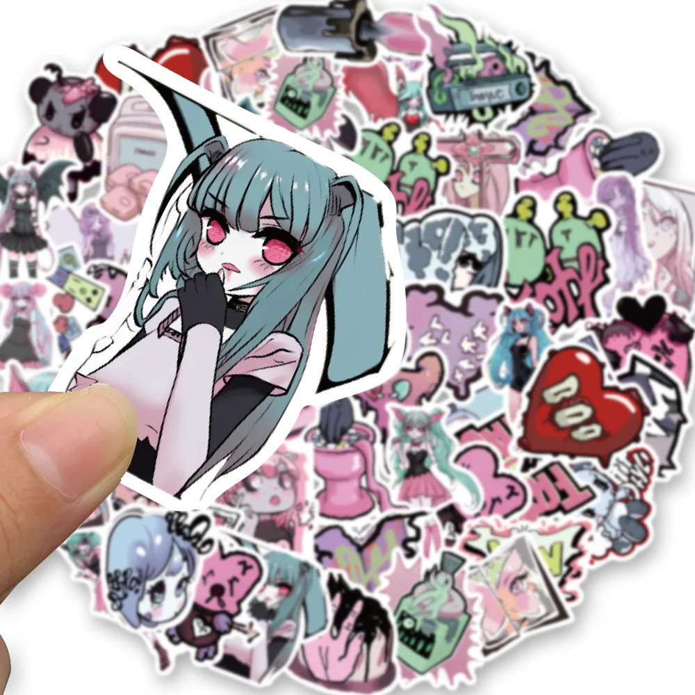10/50 pz Ins Style Stickers Pink Kawaii Y2K Domi Girls adesivi gotici ecals fai da te Notebook telefono Skateboard bottiglia impermeabile
