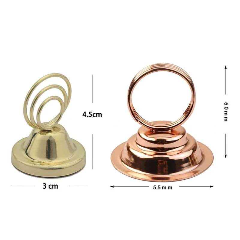 Answer1Pcs 5.5*5cm Hemispherical / Tower‑shaped Table Number Holders Metal Electroplating Place Card Holders
